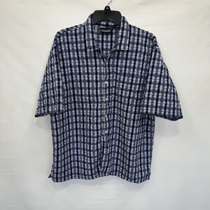 Anxious Button Up Adult XL Multicolor Mens Short Sleeve 100% Cotton Shirt